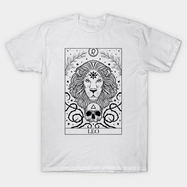 Zodiac sign tarot card Leo T-Shirt by OccultOmaStore